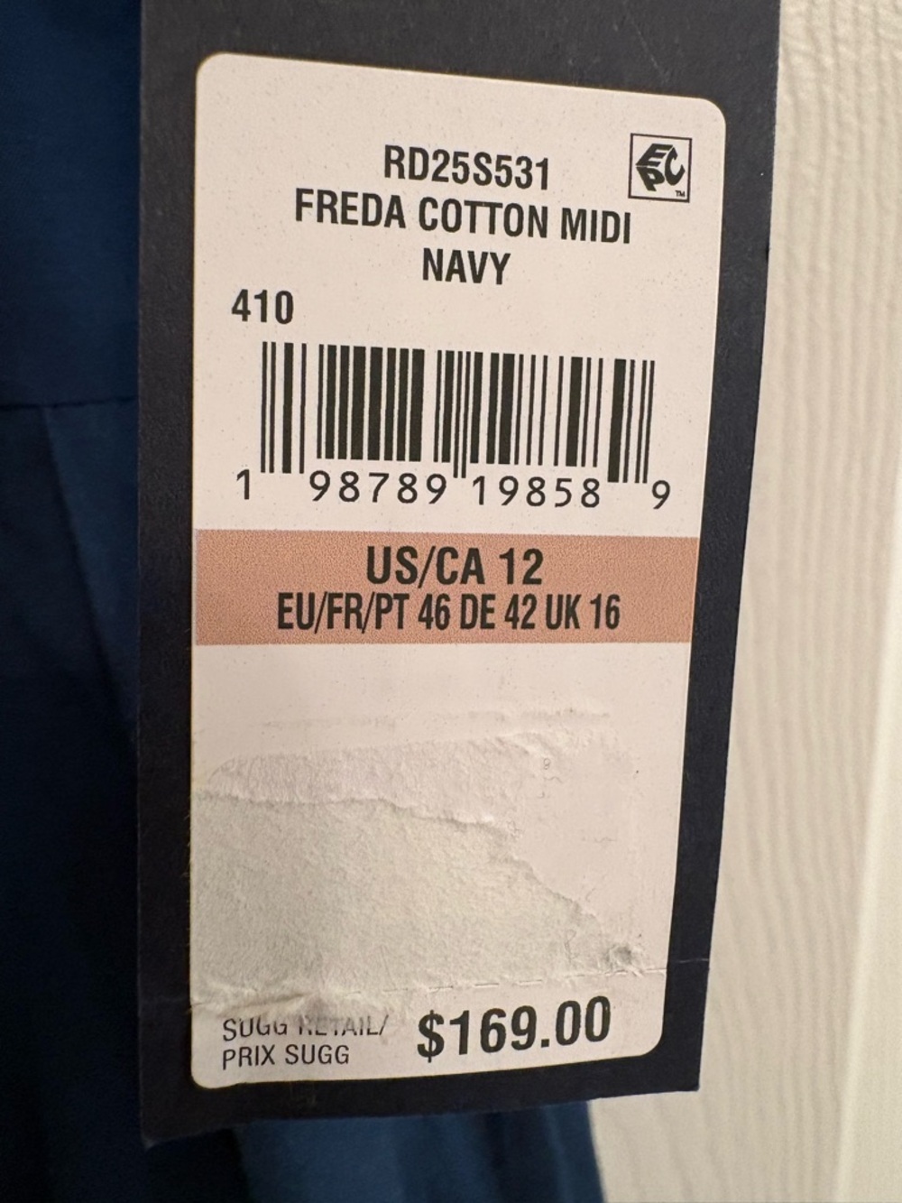 Rachel Rachel Roy Freda Cotton MidiDress Navy High Low Greek Key Hem Size 12 NWT - Picture 5 of 11